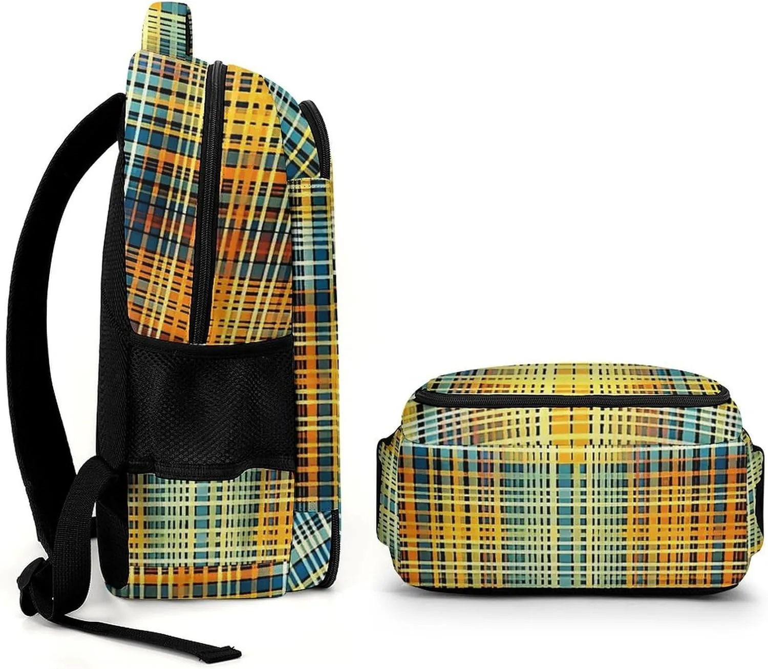 Backpack for Men Women Laptop Backpack Grid Stripe Pattern Casual Daypack Laptop Bag for Travel