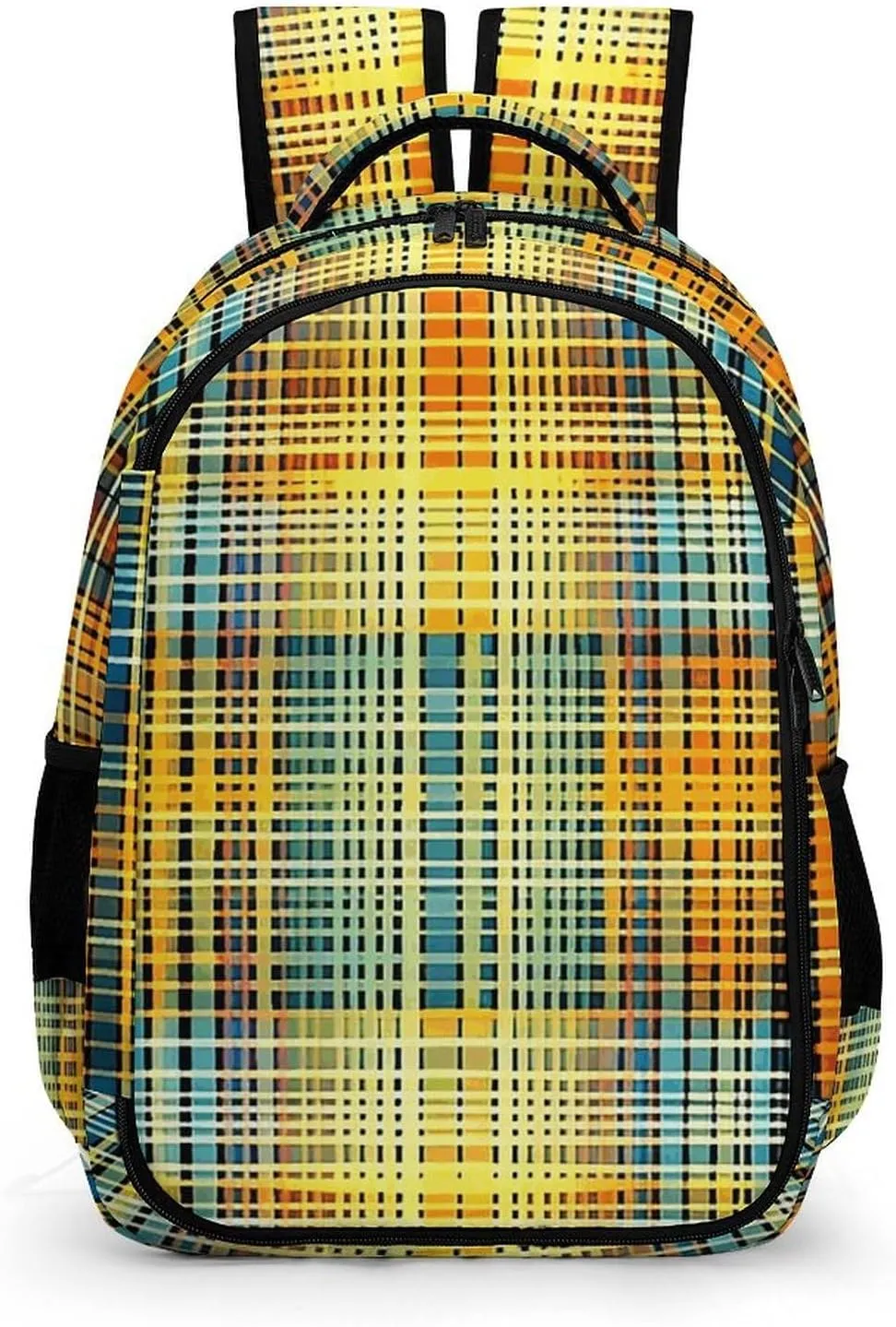 Backpack for Men Women Laptop Backpack Grid Stripe Pattern Casual Daypack Laptop Bag for Travel