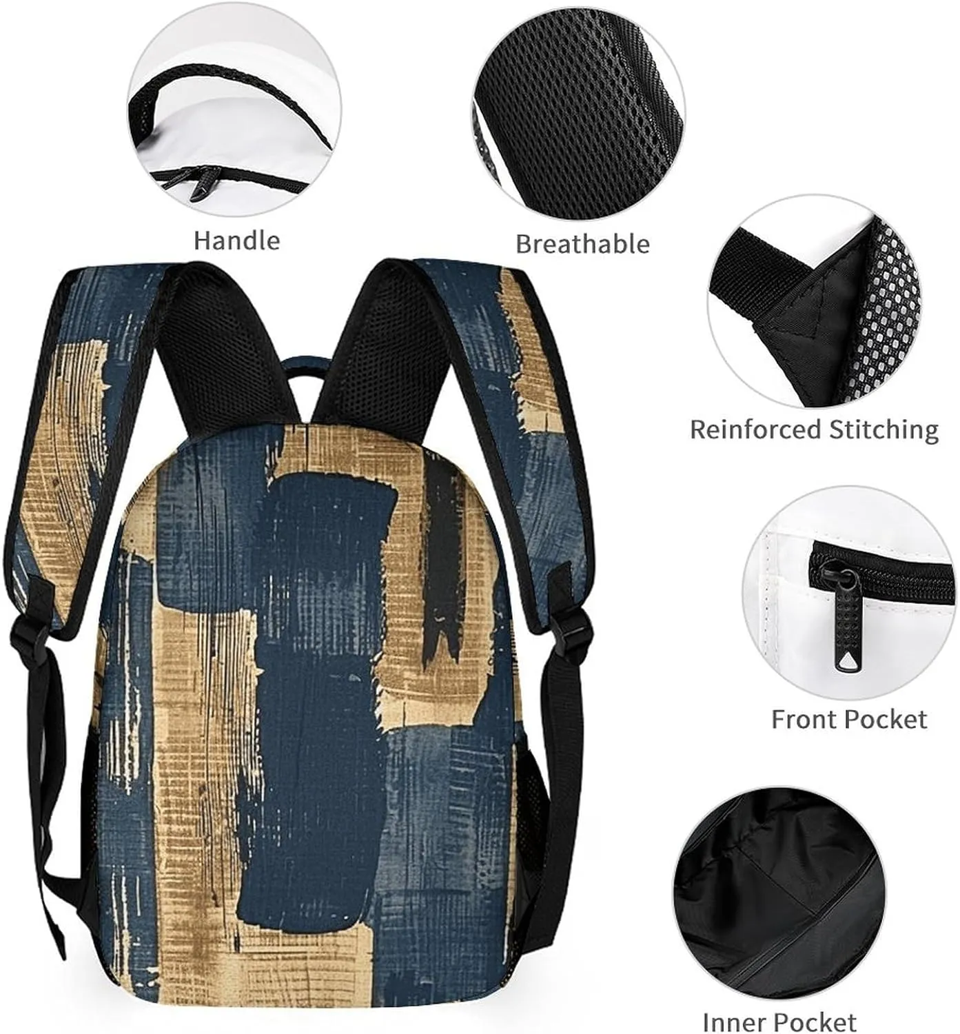 Backpack for Men Women Laptop Backpack Woodcut Style Graphics Casual Daypack Laptop Bag for Travel