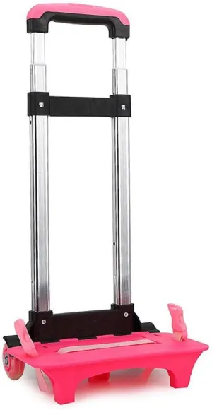 Backpack Hand Truck Wheeled Cart Trolley Hand Aluminium Alloy Folding Trolley Cart for Schoolbag/Backpack (Pink with Two Wheels)