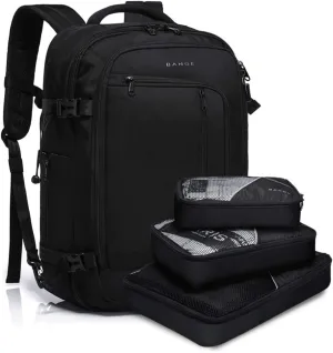 BANGE Travel Overnight Backpack,40-Liter FAA Flight Approved Weekender Bag Carry on Backpack (BLACK (Backpack with 3 Cubes))…