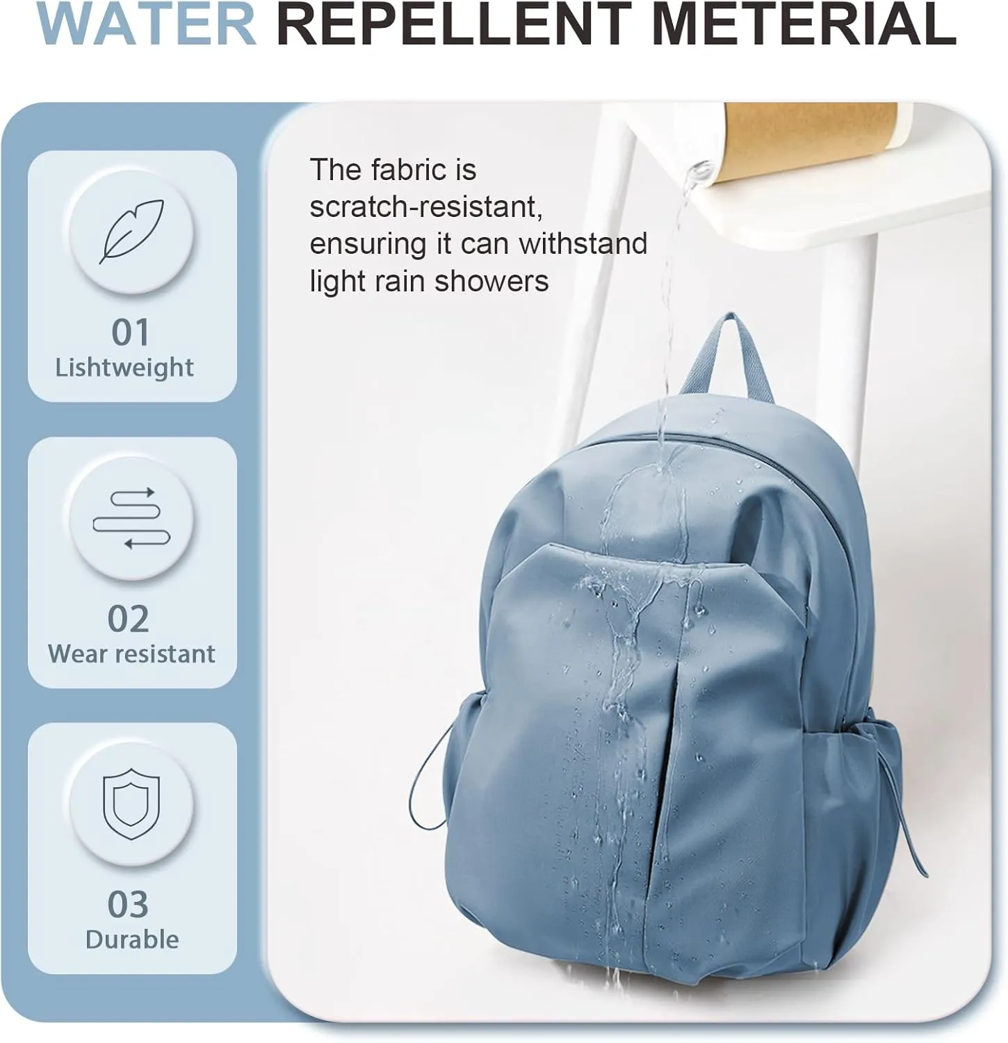 Basic Backpack For High School Women Men,Lightweight Casual Daypack College Backpack,Simple Bookbag For Teens Boys Girls,Waterproof School Bag(Blue)
