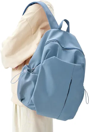 Basic Backpack For High School Women Men,Lightweight Casual Daypack College Backpack,Simple Bookbag For Teens Boys Girls,Waterproof School Bag(Blue)