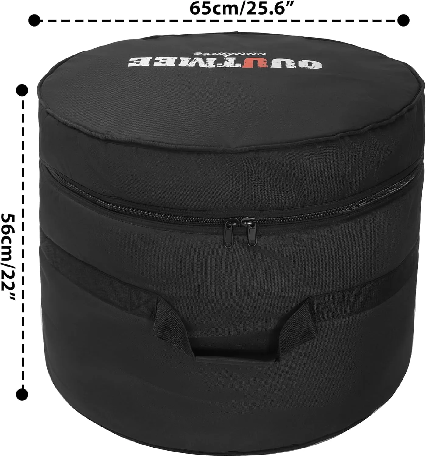 Bass Drum Bag For Bass Tom 22"x18", 10mm Thick Padded Travel Drum Case