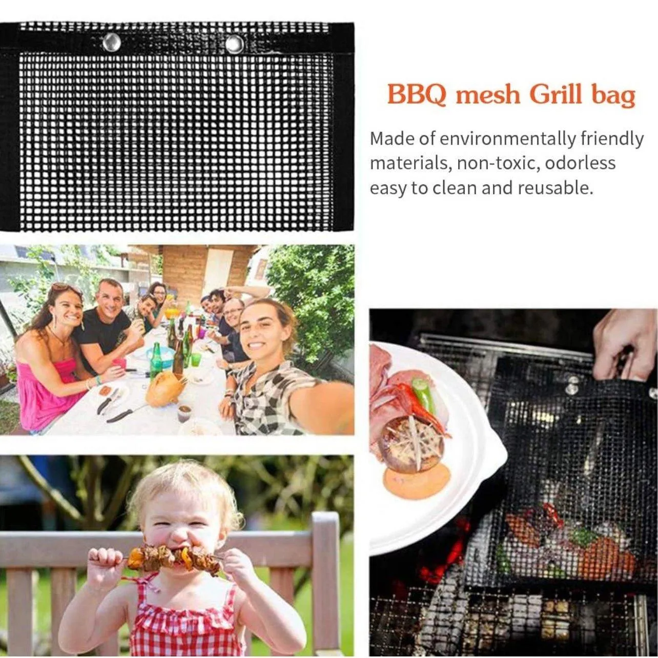BBQ Grill Mesh Bag 1PC 2Colours
