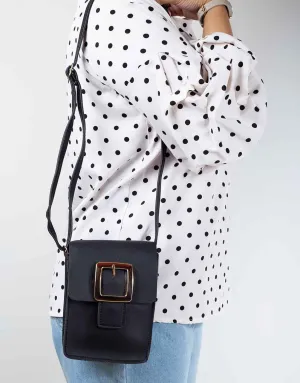 Black Buckle Flip Bag