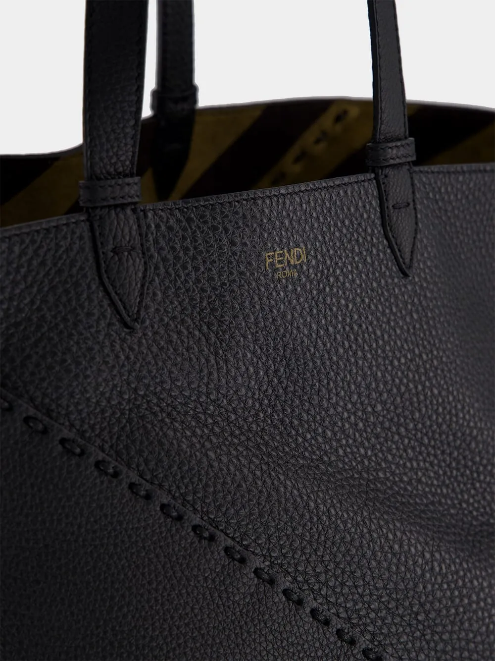 Black Selleria Diagonal Shopper Large
