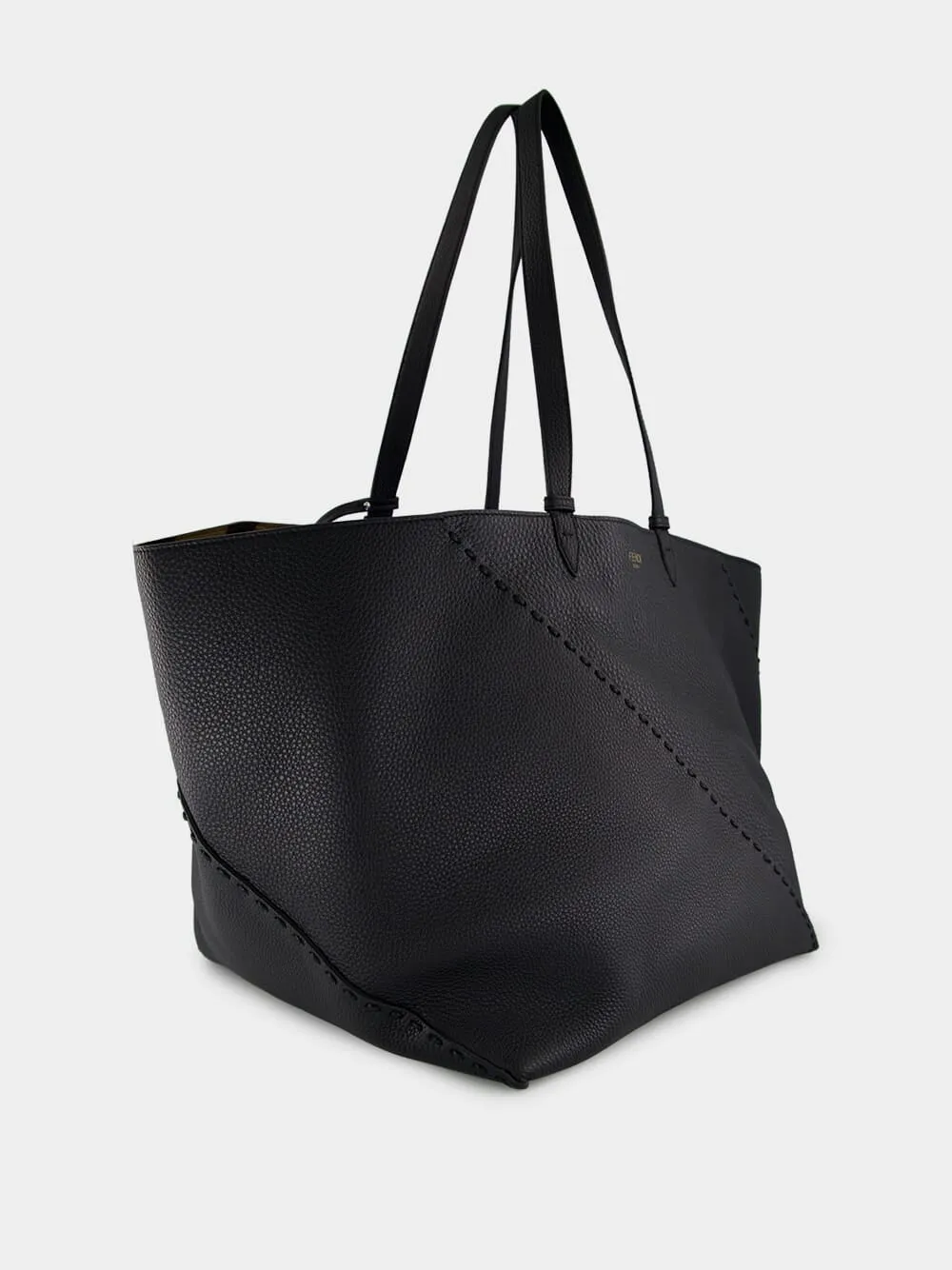Black Selleria Diagonal Shopper Large