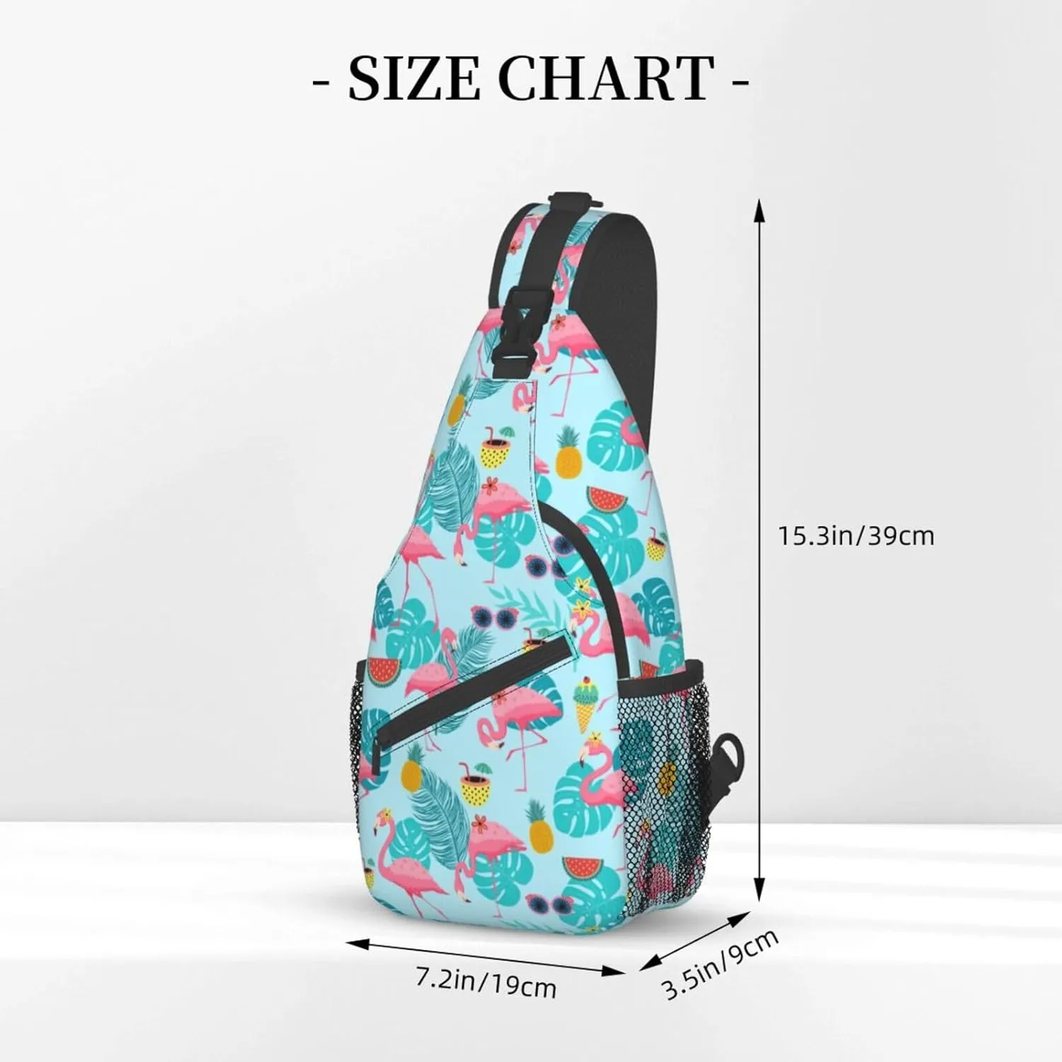 Blue Flamingo Unisex Sling Daypacks Adjustable Rope Shoulder Chest Bags Gym Sport Travel Hiking Daypack For Men Women Gift