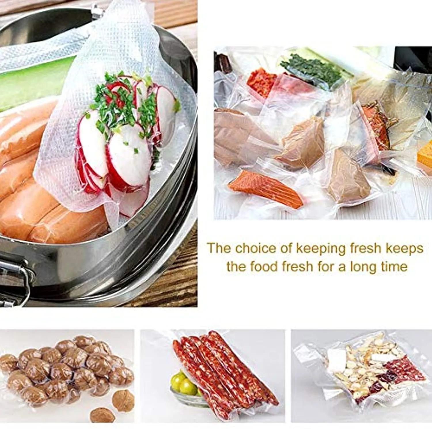 BNT 2 Pack 11" x 16' Food Saver Vacuum Sealer Freezer Bags, Seal a Meal Food Saver Bags Rolls, Commercial Grade, Heavy Duty, BPA Free, Great for Vac Storage of food - Cut to Size Roll (Total 32')