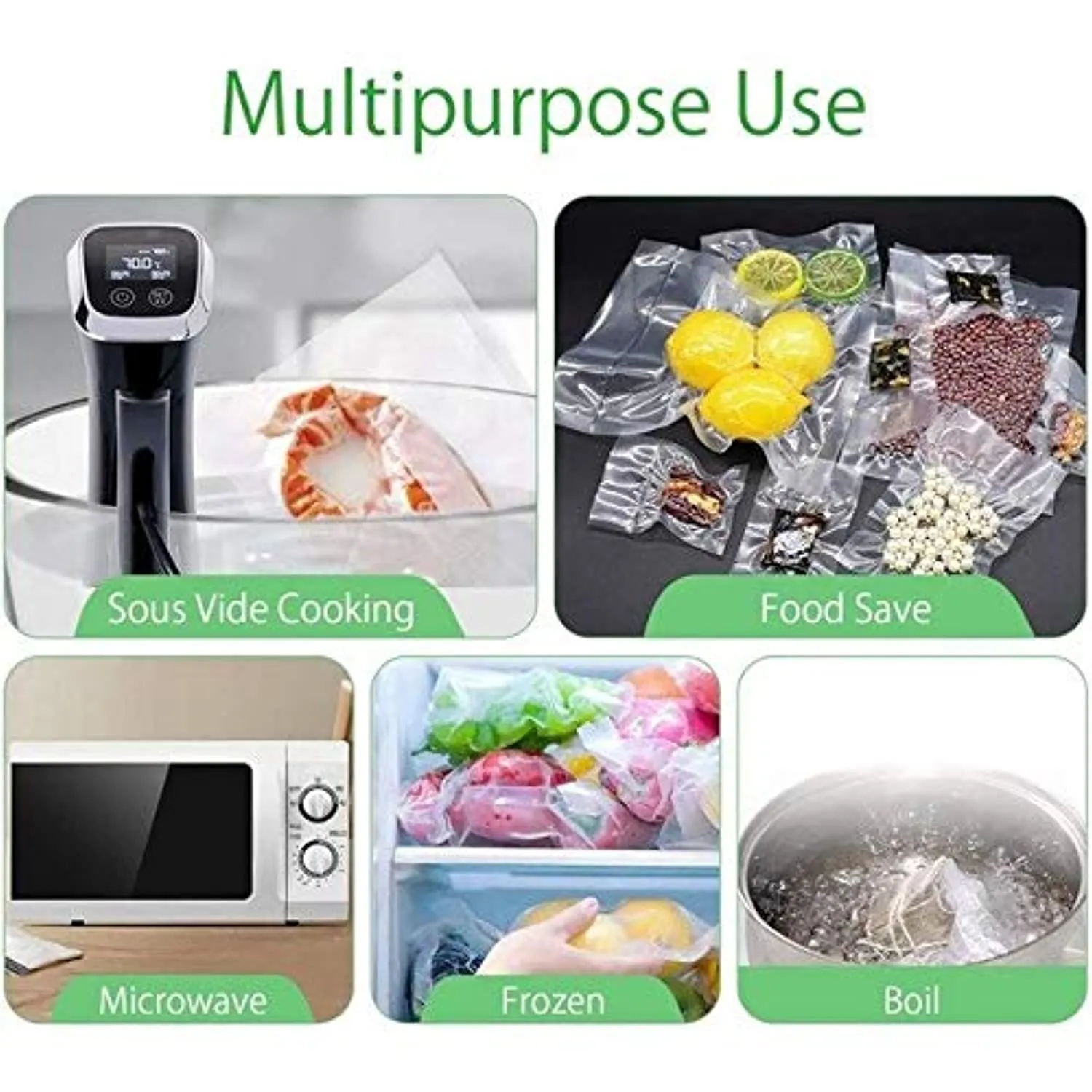 BNT 2 Pack 11" x 16' Food Saver Vacuum Sealer Freezer Bags, Seal a Meal Food Saver Bags Rolls, Commercial Grade, Heavy Duty, BPA Free, Great for Vac Storage of food - Cut to Size Roll (Total 32')