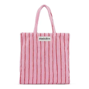 Bongusta Naram Tote Bag Baby Pink & Ski Patrol Red Stripe