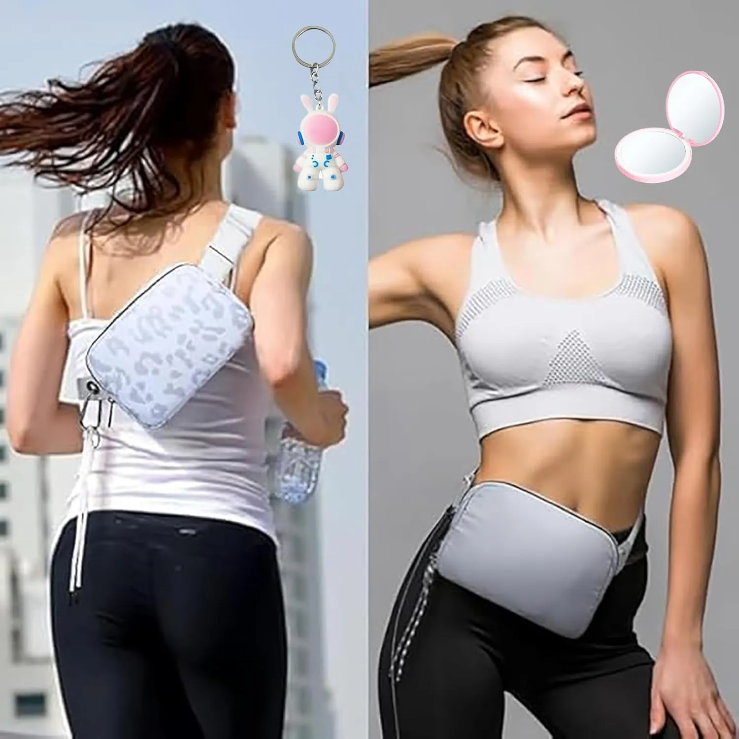 Bovagu Crossbody,Duo Iris 57" Long Strap Crossbody Bag,Small Crossbody Purse with Adjustable Strap,Fashion Waist Packs