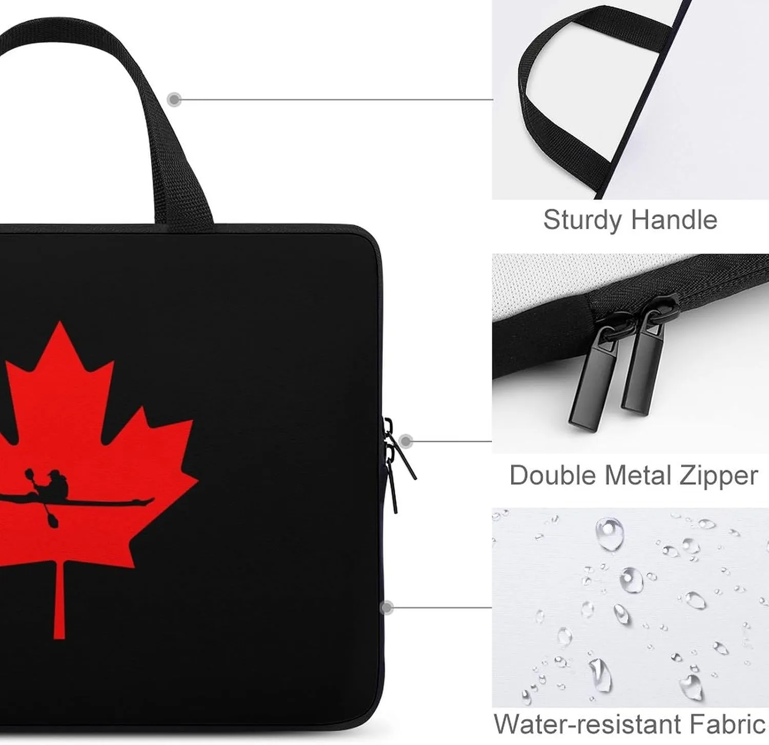 Canadian Kayaking Canada Laptop Sleeve Portable Waterproof Computer Bag Pouch Handbag Protective Sleeve