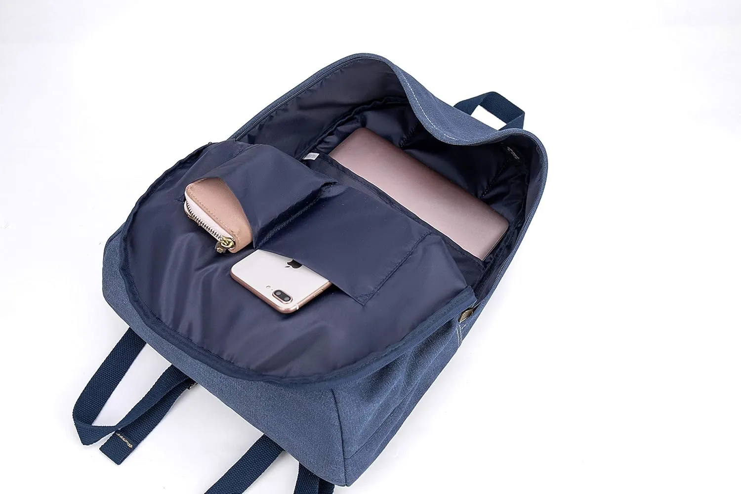 Canvas Laptop Backpack, Durable Rucksack, Travel Bag Fits 15.6 Inch Notebook for Men Women Factory Directly (Blue)