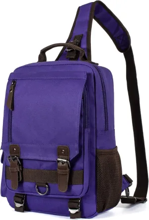 Canvas Messenger Bag Crossbody Shoulder Backpack Sling Bag Rucksack Daypack Casual Travel