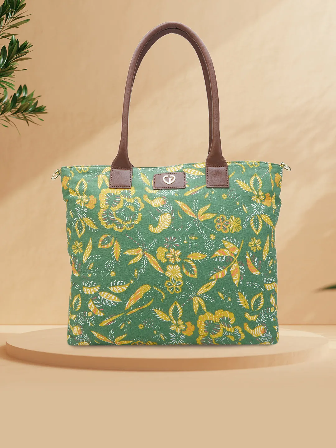 Caprese Hazel Large Olive Tote Bag