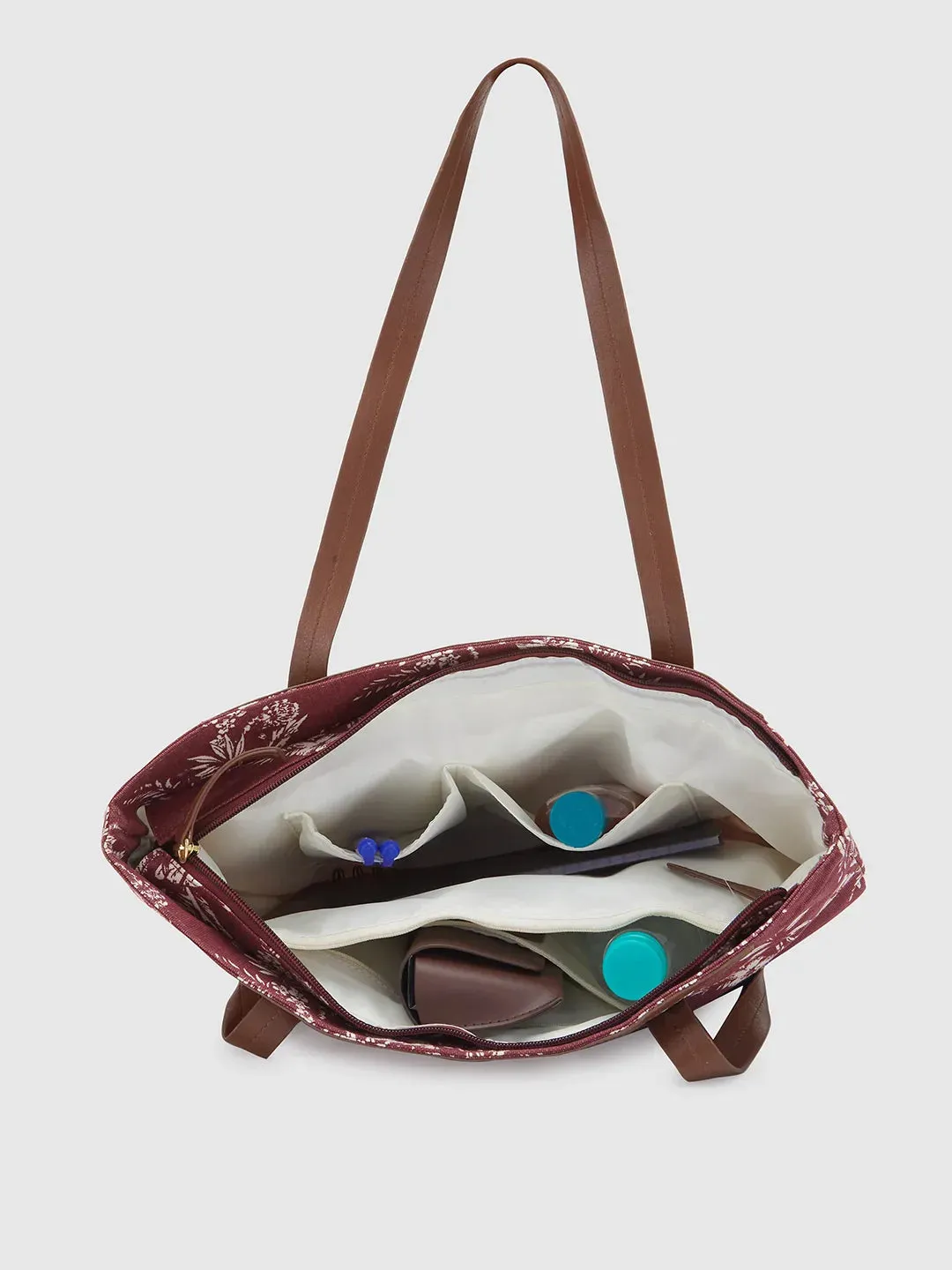Caprese Kendall Large Maroon Tote Bag