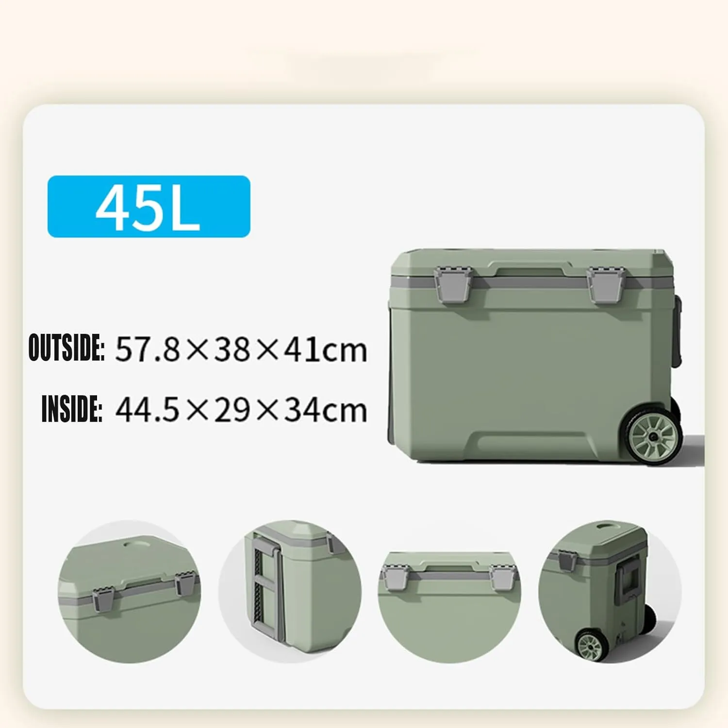 Car Camping Coolers for BMW i3/i8/Isetta/Z1/Z3/Z8/E3/E9, Waterproof Portable Cooler, Leak Proof Picnic Insulated Bag, Ultra-Light Premium Ice Chest Box,A-Green-45L
