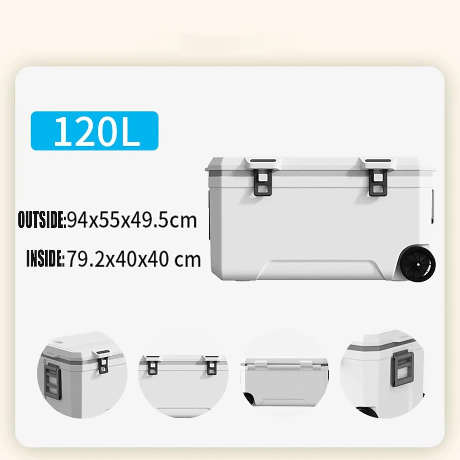 Car Camping Coolers for RAM 1000/RAM 1200/RAM 1500/RAM 700, Waterproof Portable Cooler, Leak Proof Picnic Insulated Bag, Ultra-Light Premium Ice Chest Box,B-White-120L