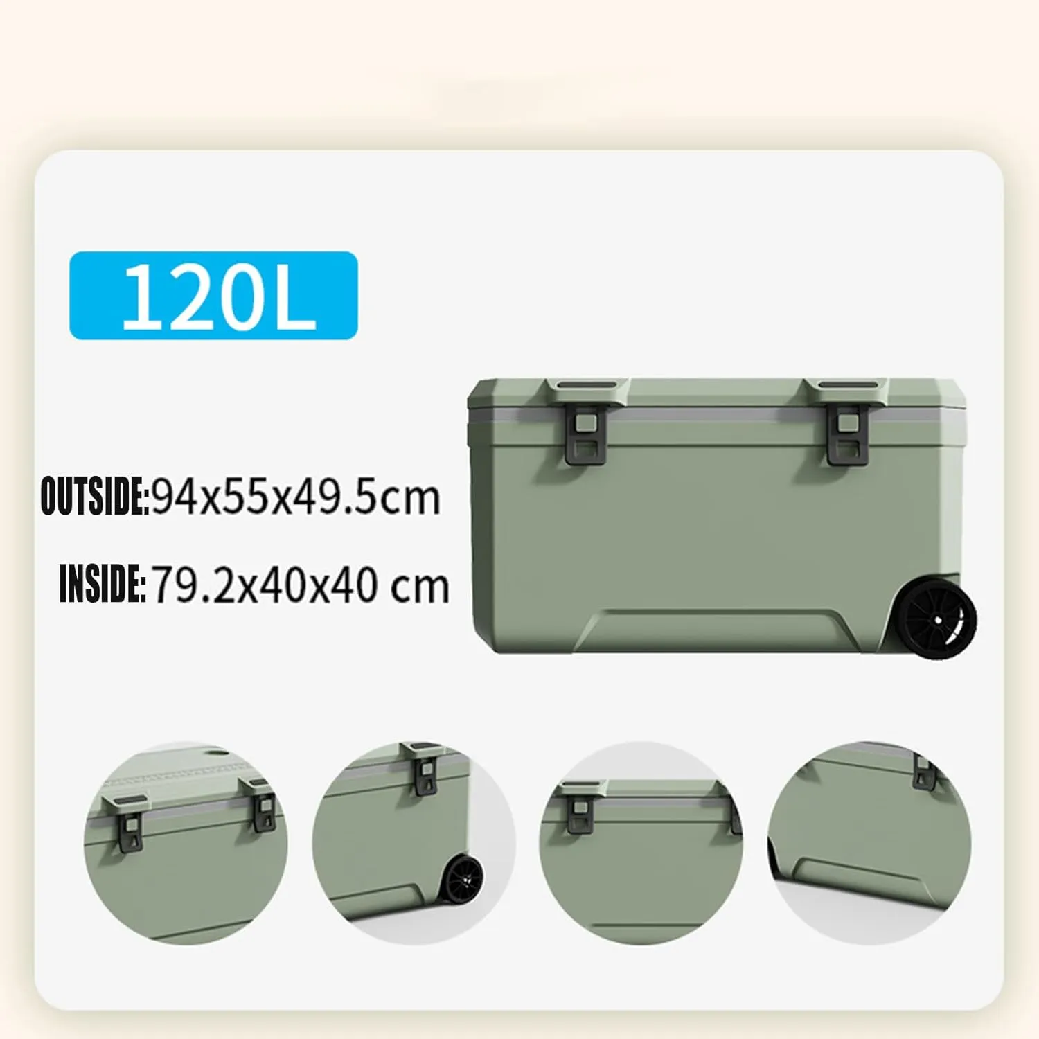 Car Camping Coolers for Saab 9-2X/9-3/9-4X/9-5/9-7X/90/900/9000, Waterproof Portable Cooler, Leak Proof Picnic Insulated Bag, Ultra-Light Premium Ice Chest Box,A-Green-120L