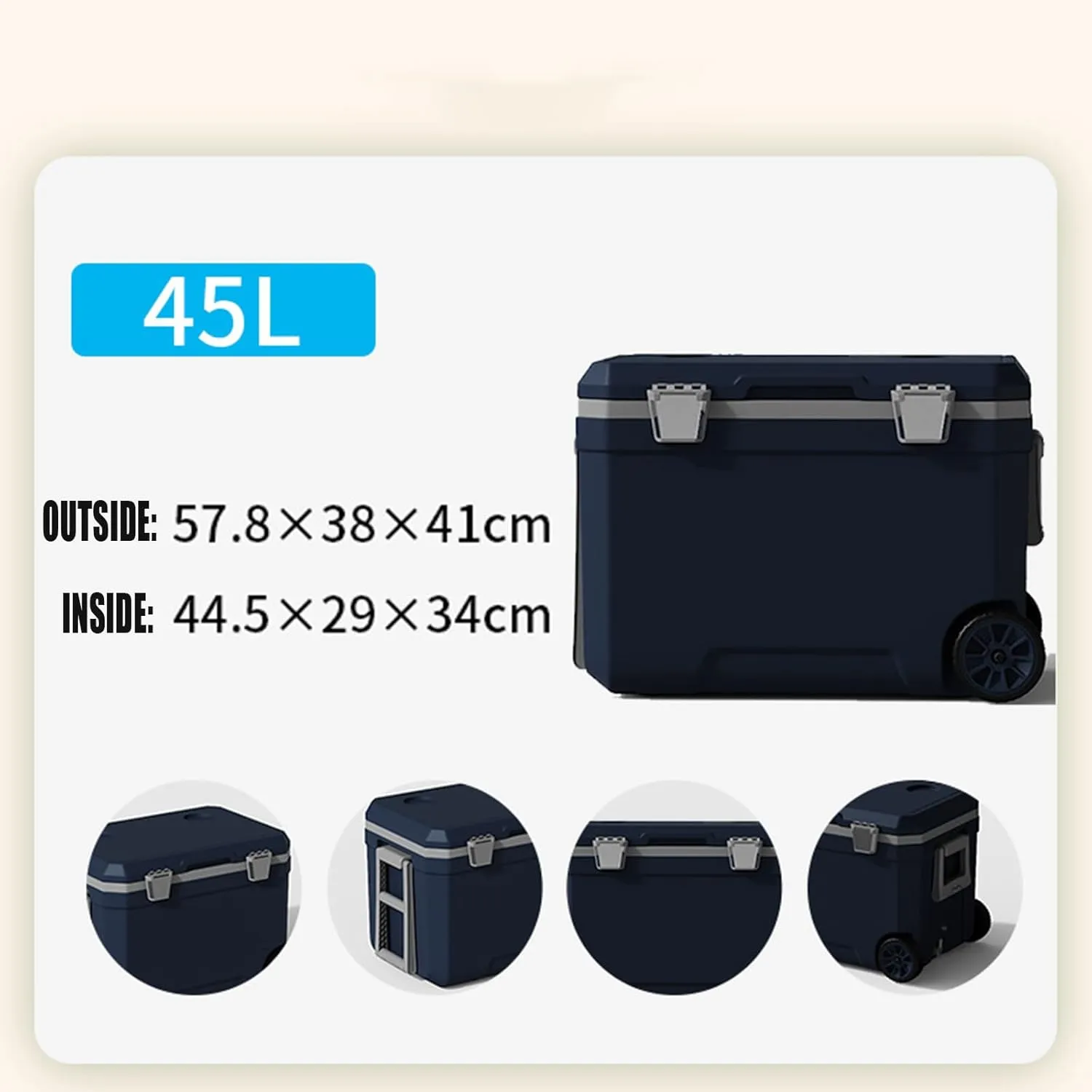 Car Camping Coolers for Toyota Previa/Starlet/Urban Cruiser/Verso/Yaris Verso, Waterproof Portable Cooler, Leak Proof Picnic Insulated Bag, Ultra-Light Premium Ice Chest Box,C-Blue-45L