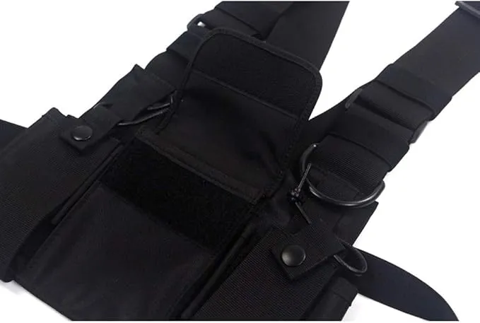 Chest Pack, Radio Chest Harness Chest Front Single Pack Pouch Holster Vest Rig for Motorola Midland Kenwood Baofeng Retevis Walkie Talkie,Functional Waist Packs for Men Women
