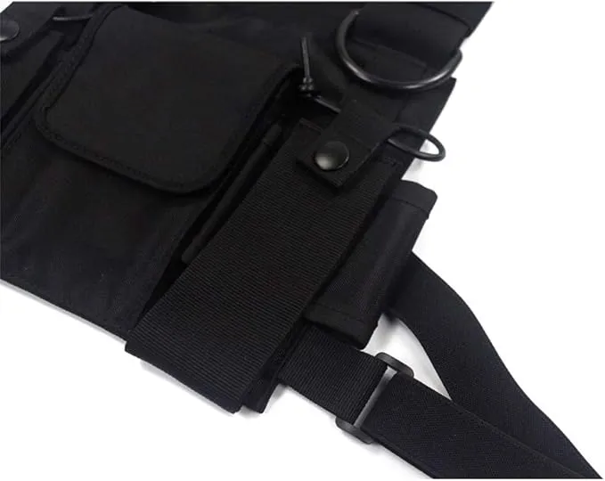 Chest Pack, Radio Chest Harness Chest Front Single Pack Pouch Holster Vest Rig for Motorola Midland Kenwood Baofeng Retevis Walkie Talkie,Functional Waist Packs for Men Women