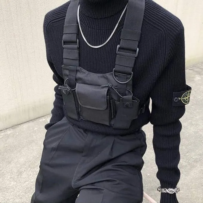 Chest Pack, Radio Chest Harness Chest Front Single Pack Pouch Holster Vest Rig for Motorola Midland Kenwood Baofeng Retevis Walkie Talkie,Functional Waist Packs for Men Women