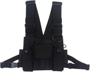 Chest Pack, Radio Chest Harness Chest Front Single Pack Pouch Holster Vest Rig for Motorola Midland Kenwood Baofeng Retevis Walkie Talkie,Functional Waist Packs for Men Women