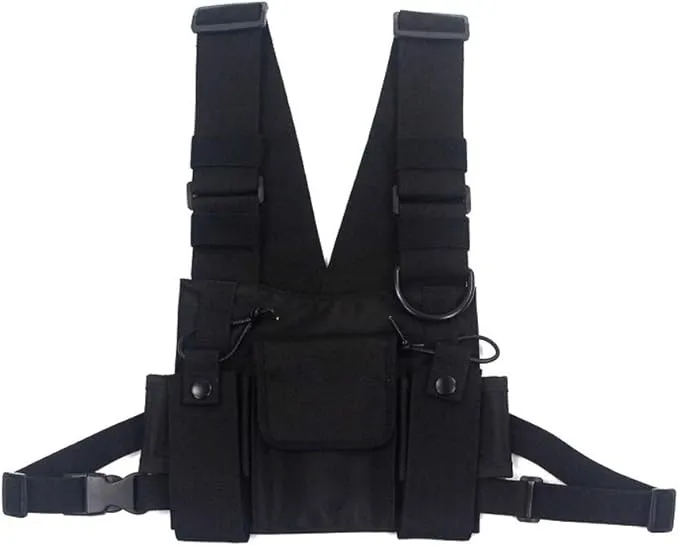 Chest Pack, Radio Chest Harness Chest Front Single Pack Pouch Holster Vest Rig for Motorola Midland Kenwood Baofeng Retevis Walkie Talkie,Functional Waist Packs for Men Women