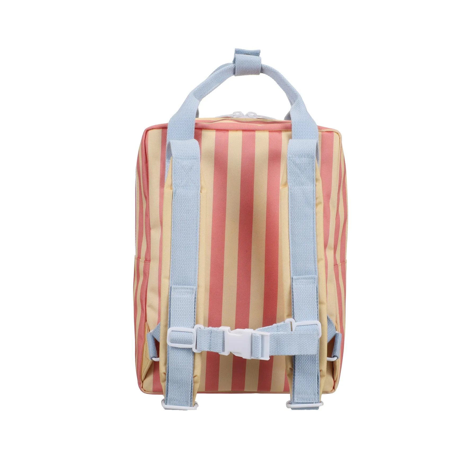 Children's backpack medium stripes coral pink   sandy yellow