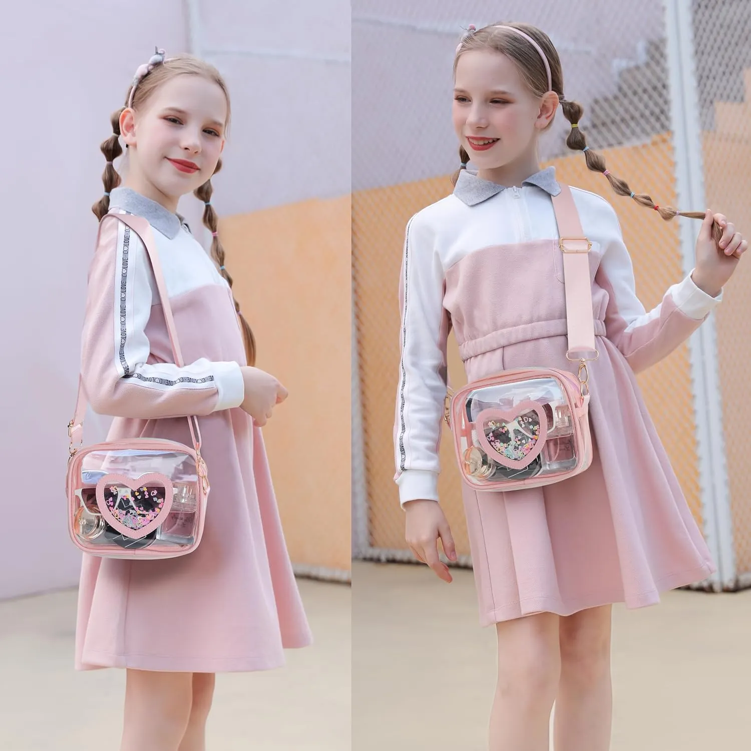 Clear Crossbody Bag for Women Girls Kids Purse Toddlers Shoulder Messenger Handbags Transparent Bags Wallet Pouch