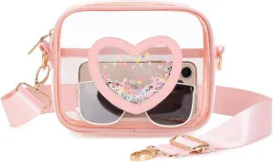 Clear Crossbody Bag for Women Girls Kids Purse Toddlers Shoulder Messenger Handbags Transparent Bags Wallet Pouch