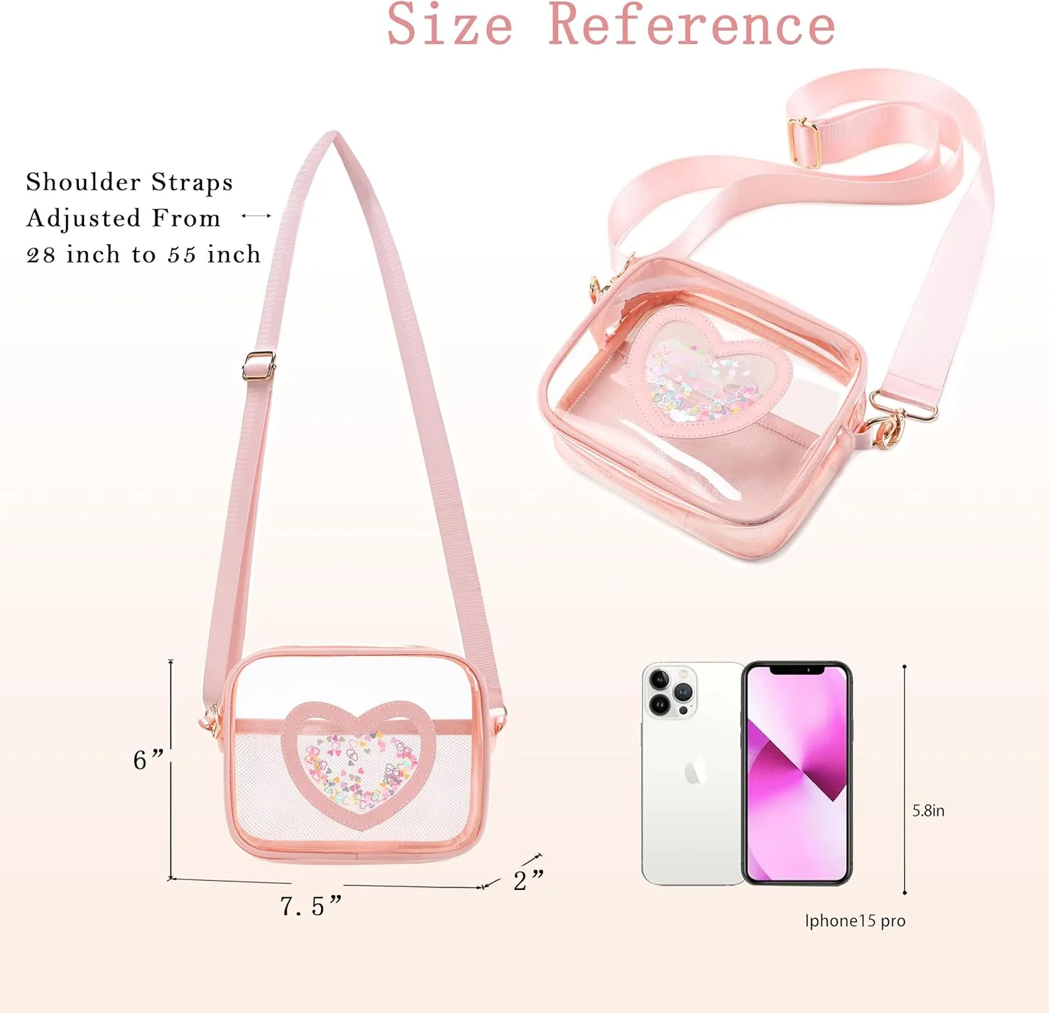 Clear Crossbody Bag for Women Girls Kids Purse Toddlers Shoulder Messenger Handbags Transparent Bags Wallet Pouch