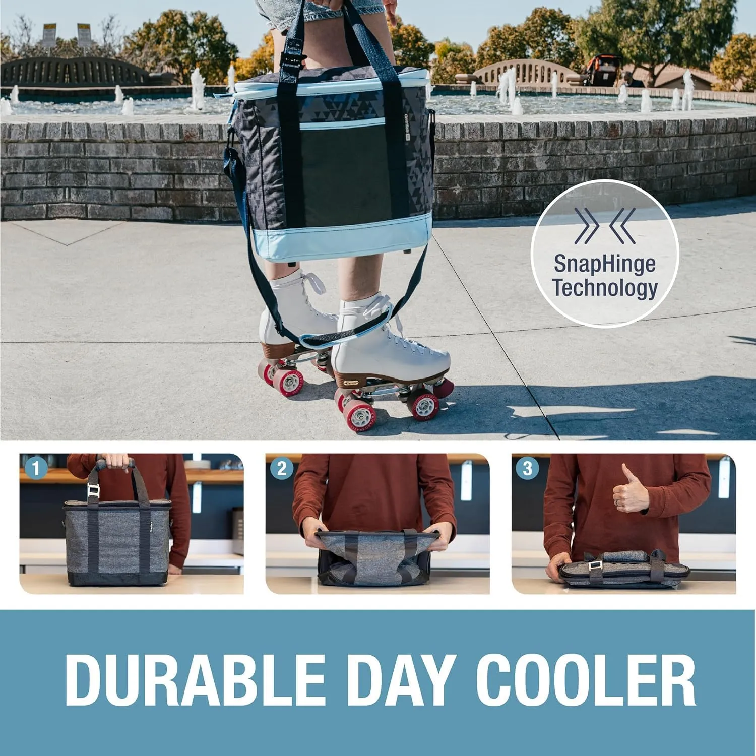 CleverMade Collapsible Insulated Cooler Bag – 24 Can Leakproof Soft Cooler for Beach, Travel, Car – Shoulder Strap, Bottle Opener – Desert Camo