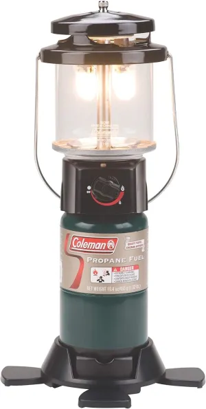 Coleman 1000L Deluxe Propane Lantern, Gas Lamp with Adjustable Brightness, Pressure Control, Carry Handle, & Mantles Included