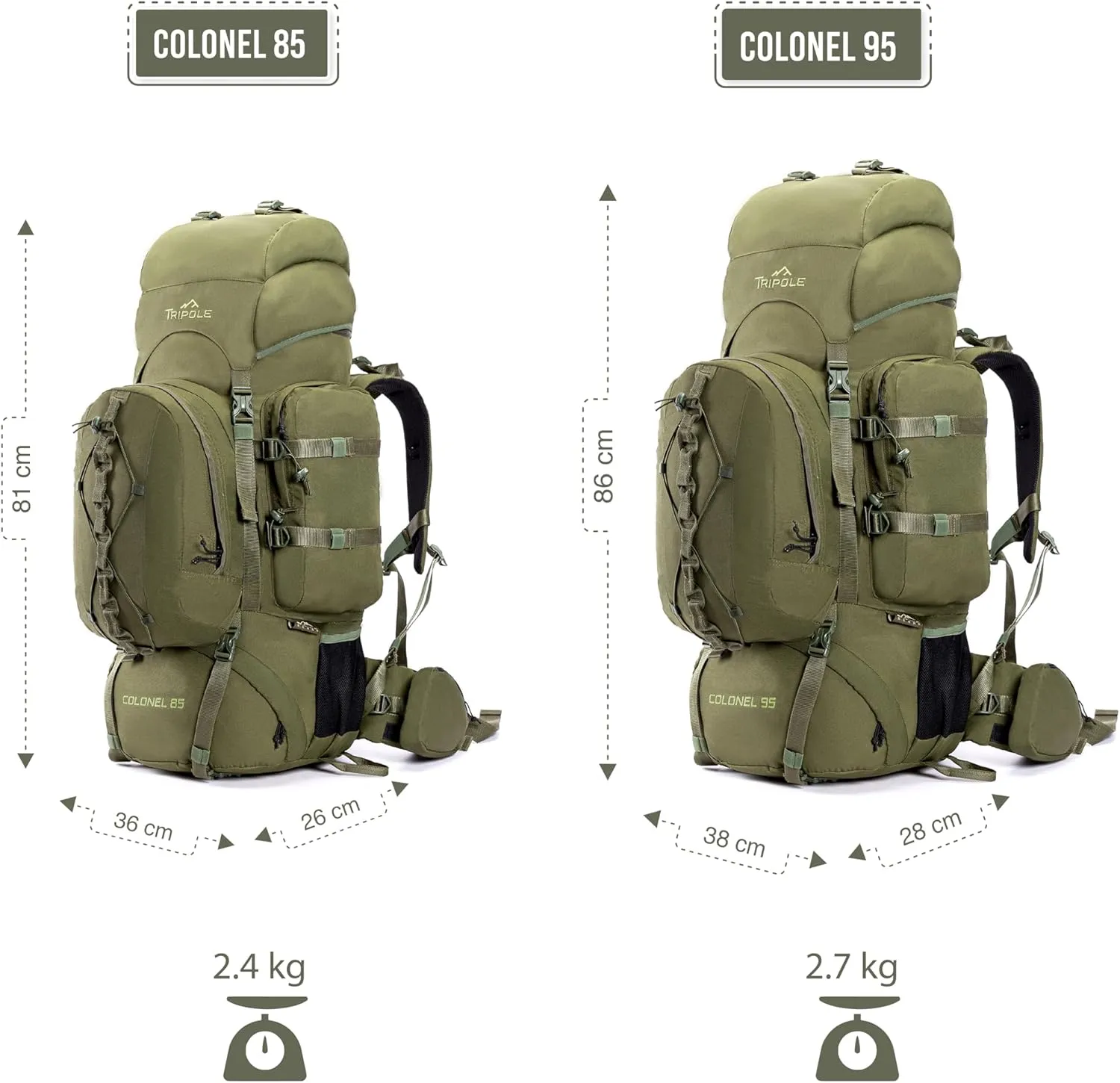 Colonel 95 Litres Rucksack   Detachable Day Pack