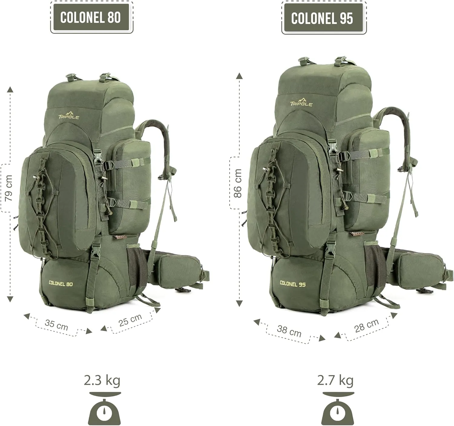 Colonel 95 Litres Rucksack   Detachable Day Pack
