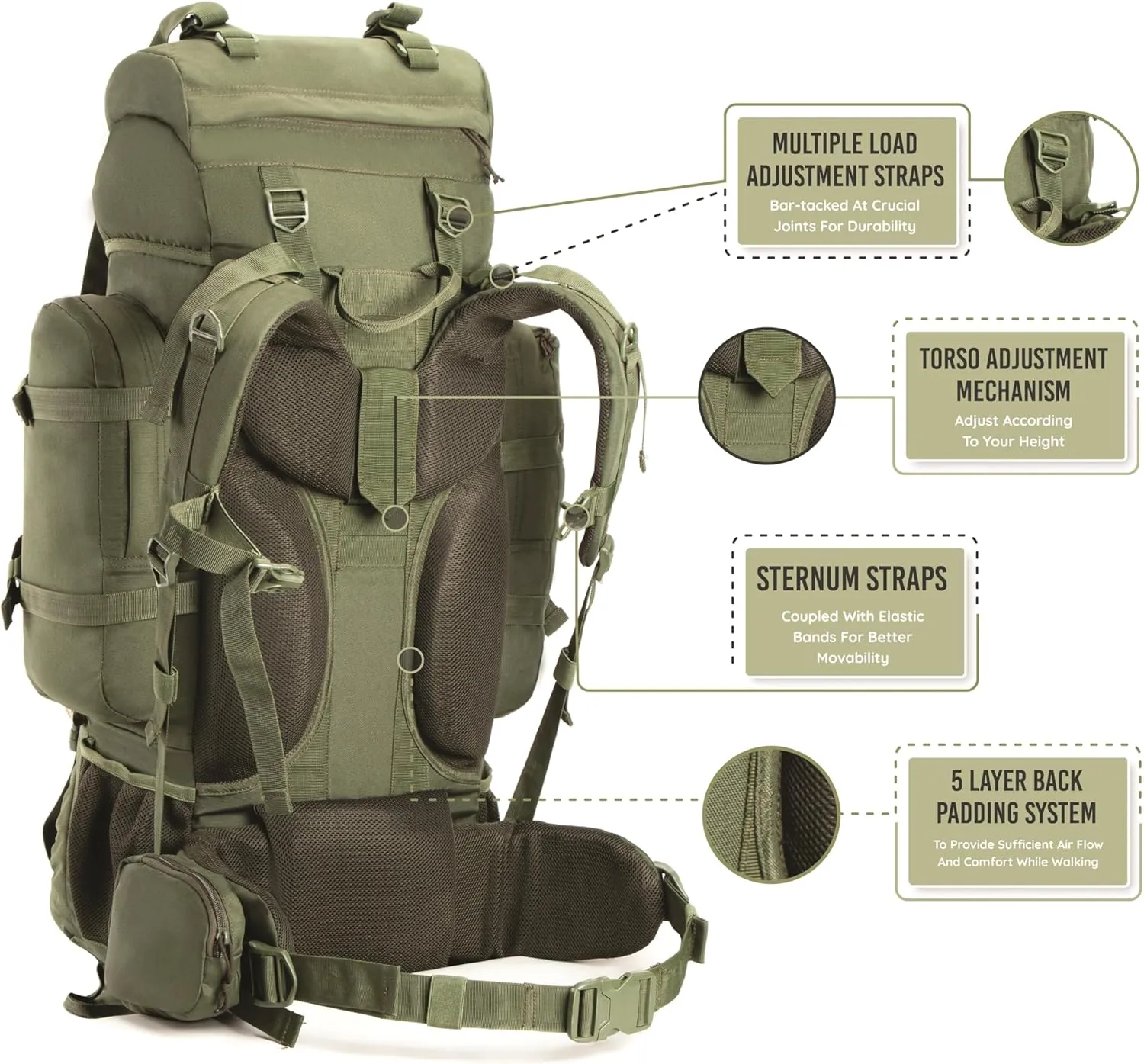 Colonel 95 Litres Rucksack   Detachable Day Pack