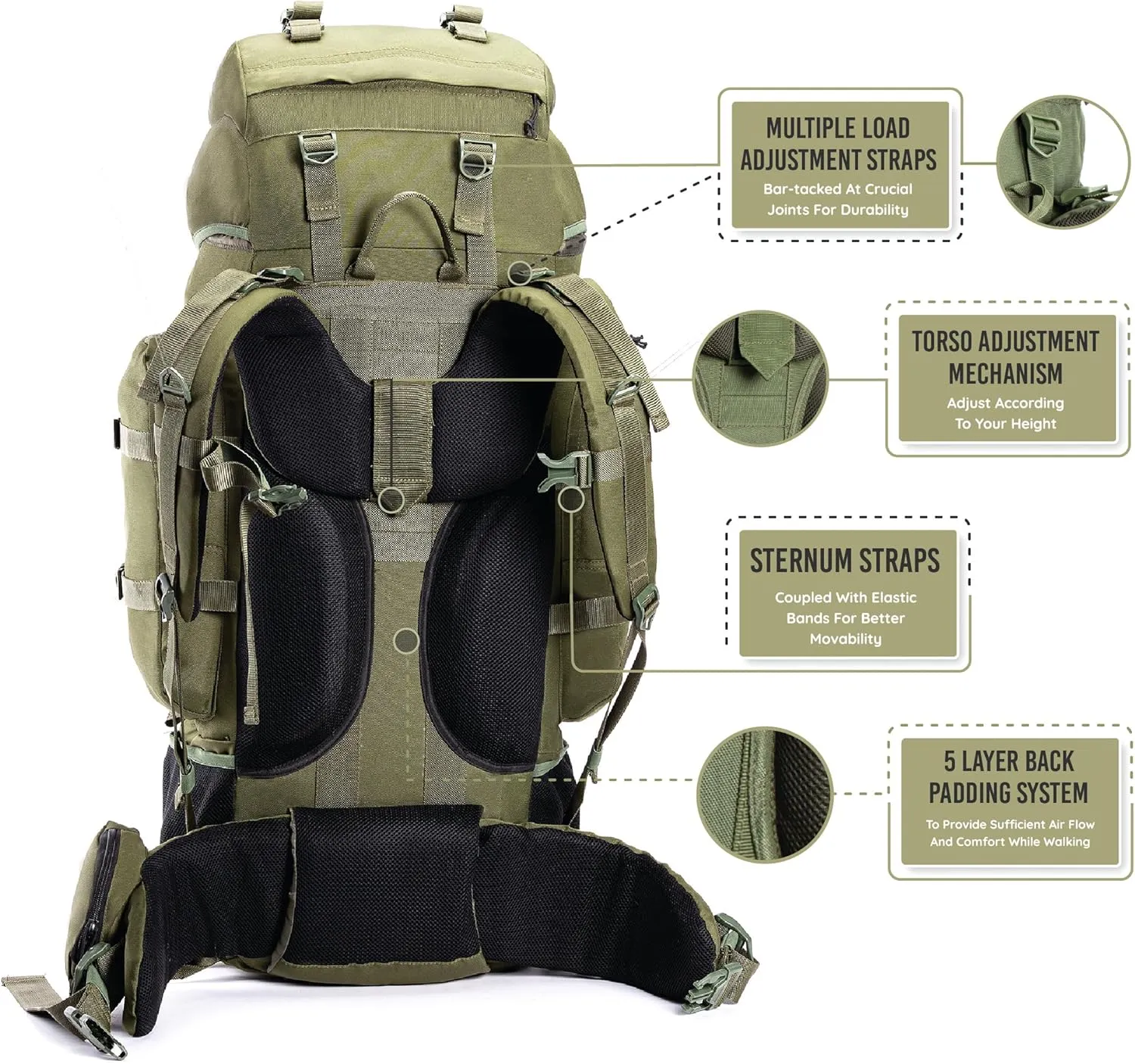 Colonel 95 Litres Rucksack   Detachable Day Pack
