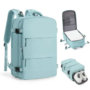 coofay Travel Backpack Carry On Flight Approved Personal Item Travel Bag Carry On Backpack For Airplanes Personal Item Bag 18x14x8 Inches Backpack for Traveling on Airplane Blue