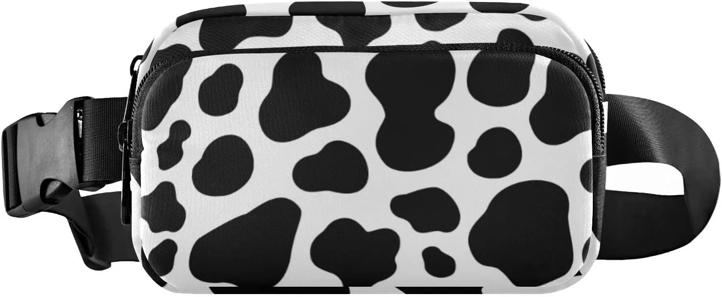 Cow Pattern Fanny Packs for Women Men Belt Bag with Adjustable Strap Fashion Waist Packs Crossbody Bag Waist Pouch for Outdoor Hiking Running Travel