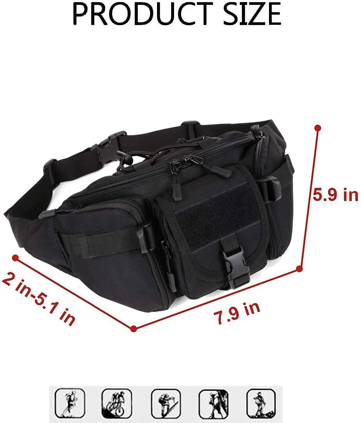 CREATOR Tactical Waist Pack Military Fanny Pack for Men Outdoor Army Waist Bag Large Waist Pack for Daily Life Cycling Camping Hiking Hunting Fishing