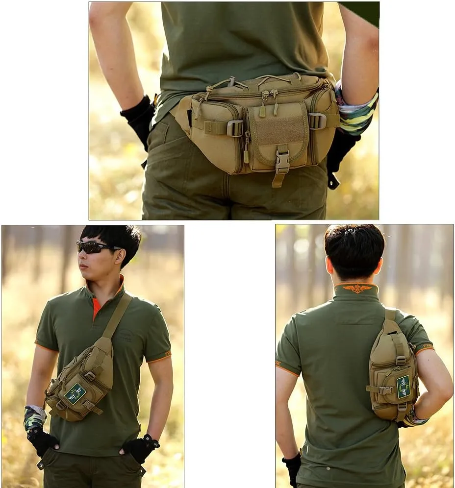 CREATOR Tactical Waist Pack Military Fanny Pack for Men Outdoor Army Waist Bag Large Waist Pack for Daily Life Cycling Camping Hiking Hunting Fishing