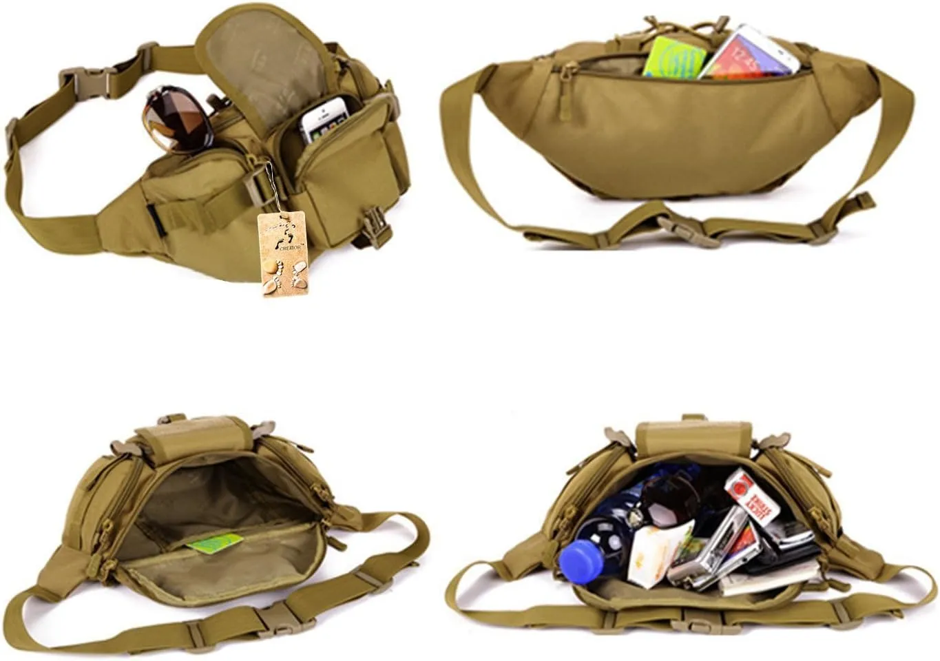 CREATOR Tactical Waist Pack Military Fanny Pack for Men Outdoor Army Waist Bag Large Waist Pack for Daily Life Cycling Camping Hiking Hunting Fishing
