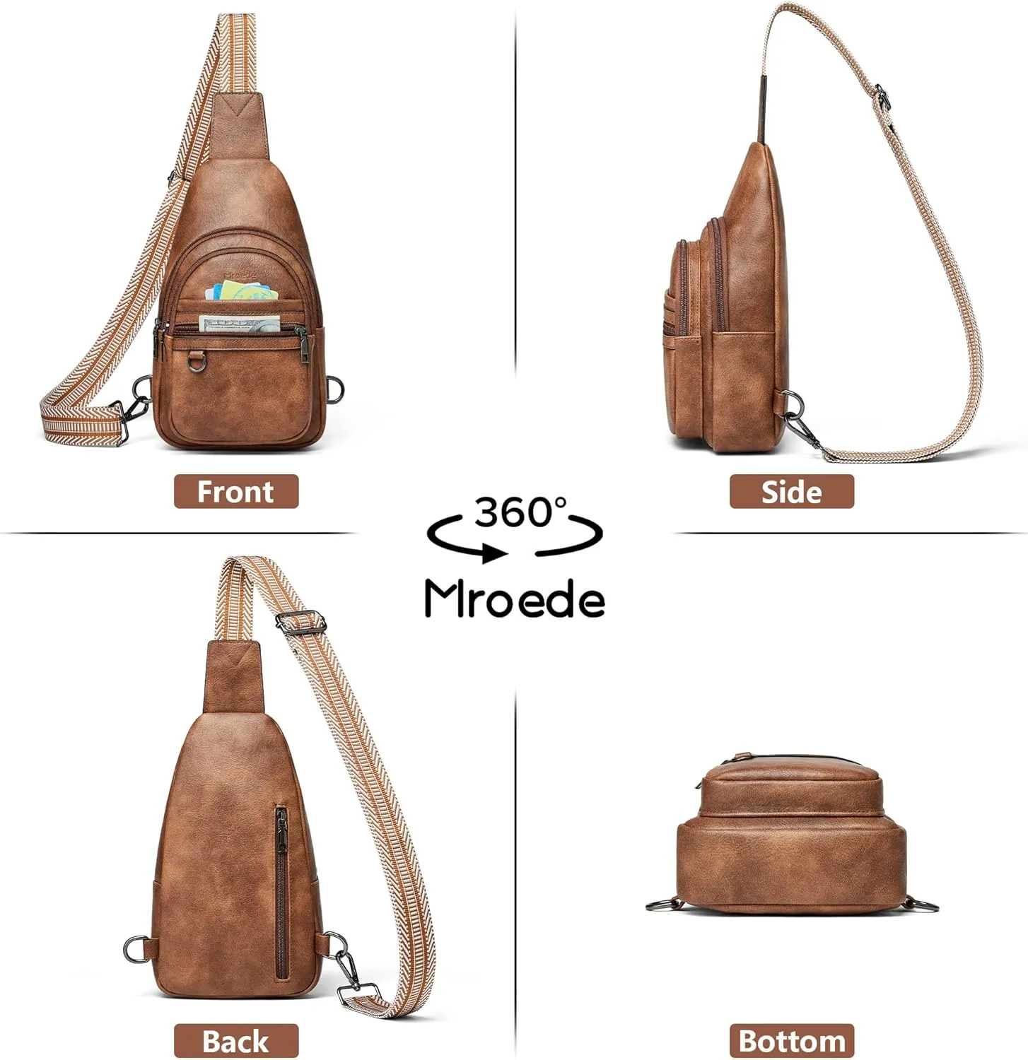 Crossbody Bags for Women Sling Bag Fanny Pack Casual Daypacks Small Backpack Chest Travel Purse Anti Theft