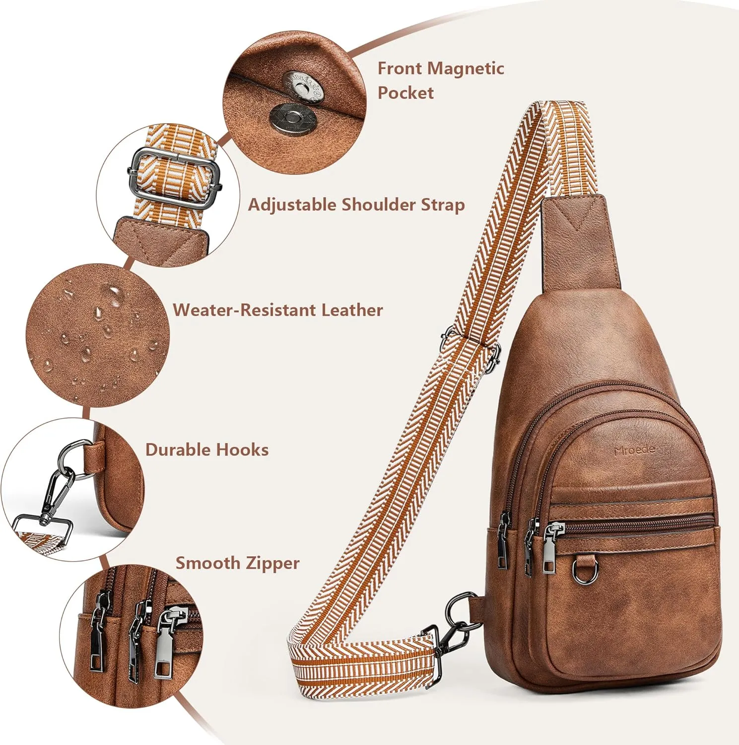 Crossbody Bags for Women Sling Bag Fanny Pack Casual Daypacks Small Backpack Chest Travel Purse Anti Theft
