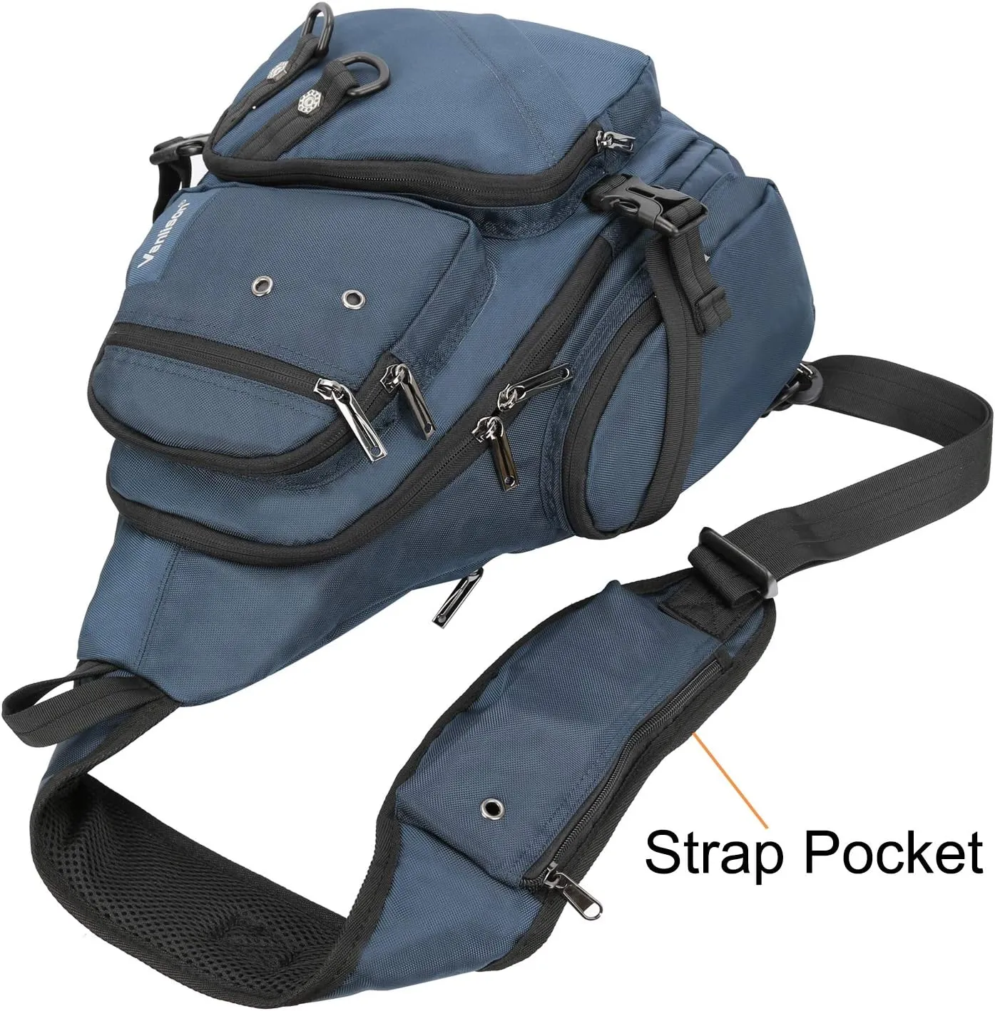 Crossbody Sling Bag Backpack for Men & Women Large Fits 13" Laptop Tablets Blue