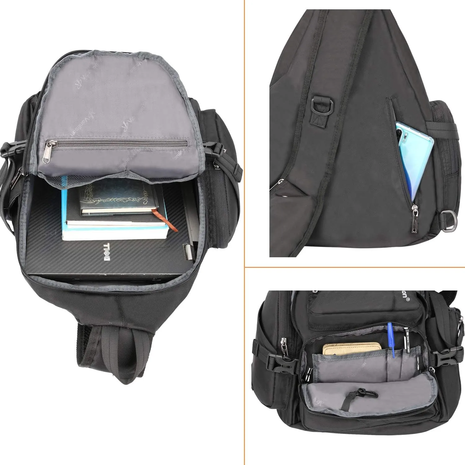 Crossbody Sling Bag Backpack for Men & Women Large Fits 13" Laptop Tablets Blue
